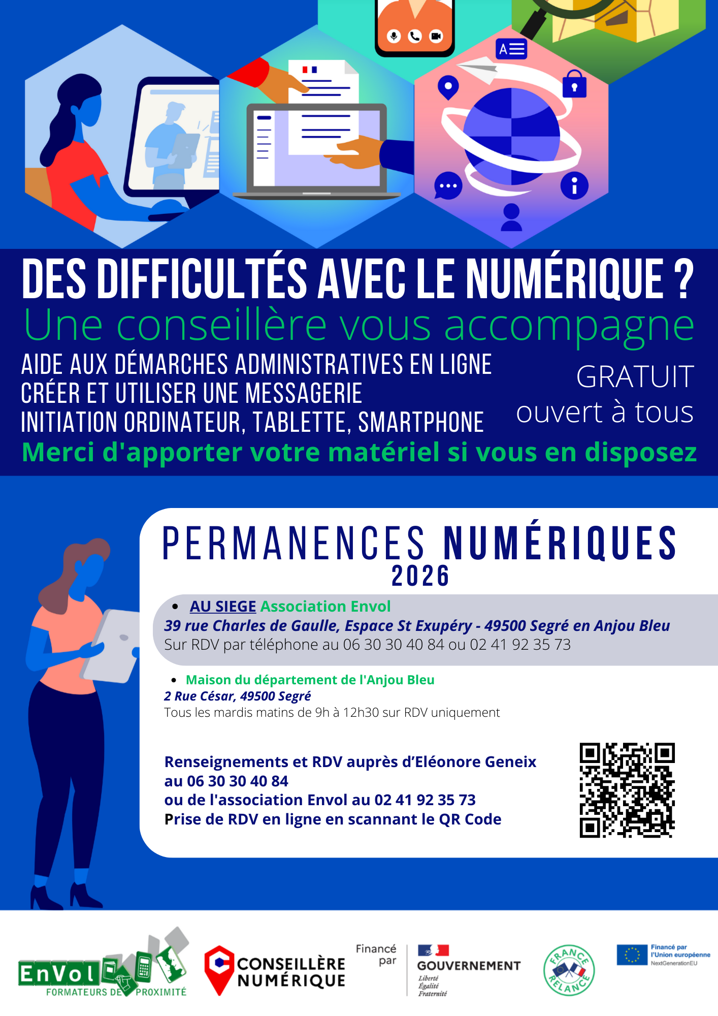 Flyer permanence Conseiller Numérique envol