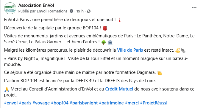 post fb sur le voyage de paris bop104
