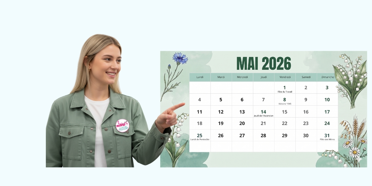 illustration notre agenda - jeune fille avec un calendrier