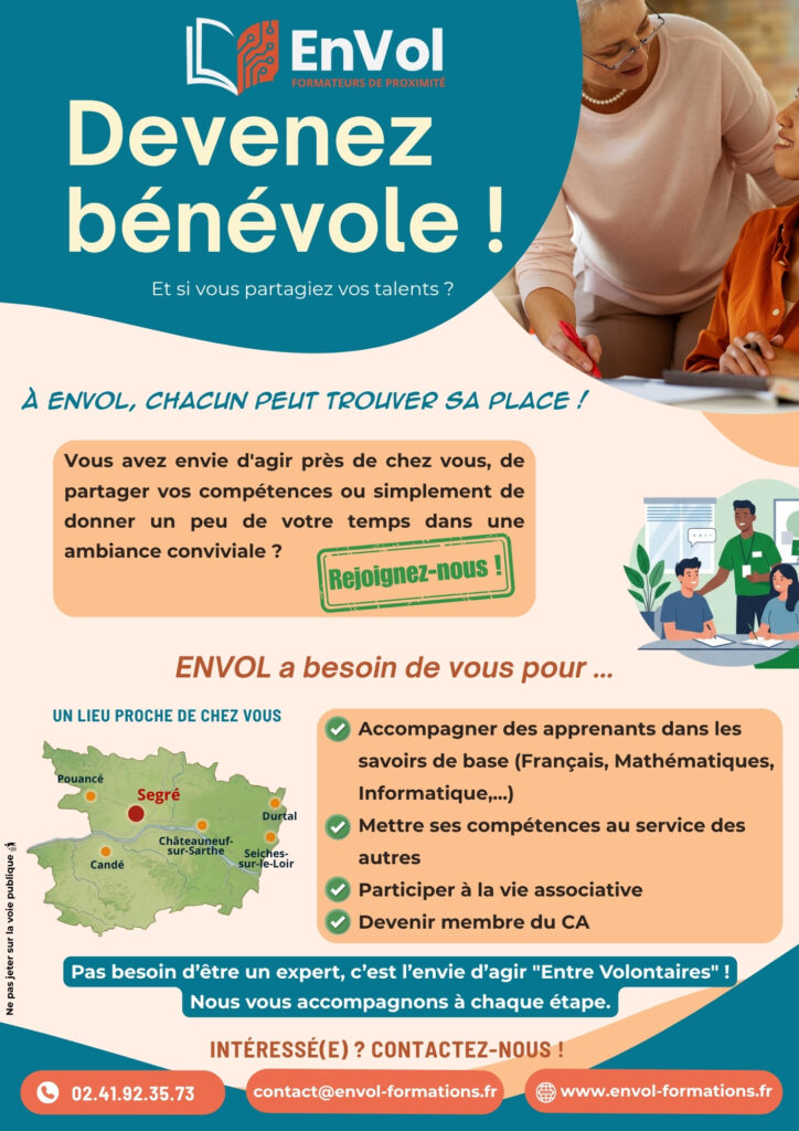 Flyer bénévolat chez EnVol