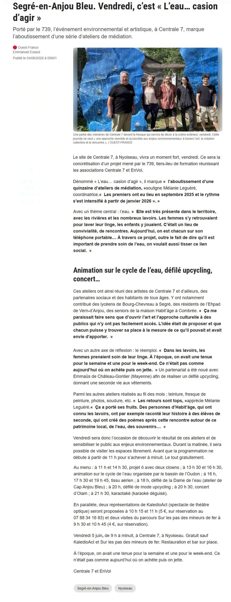 article 739 - 5 juin 2026 paru dans ouest-france