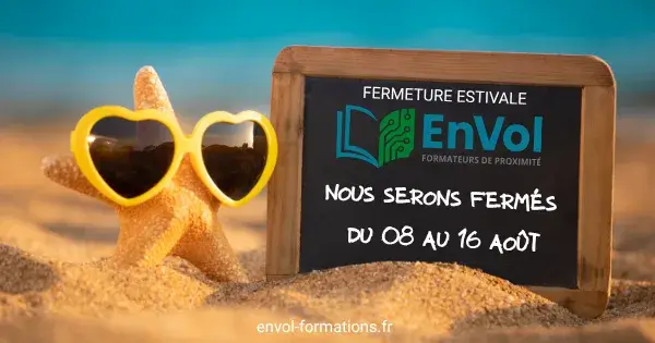 bannière fermeture été envol 2026