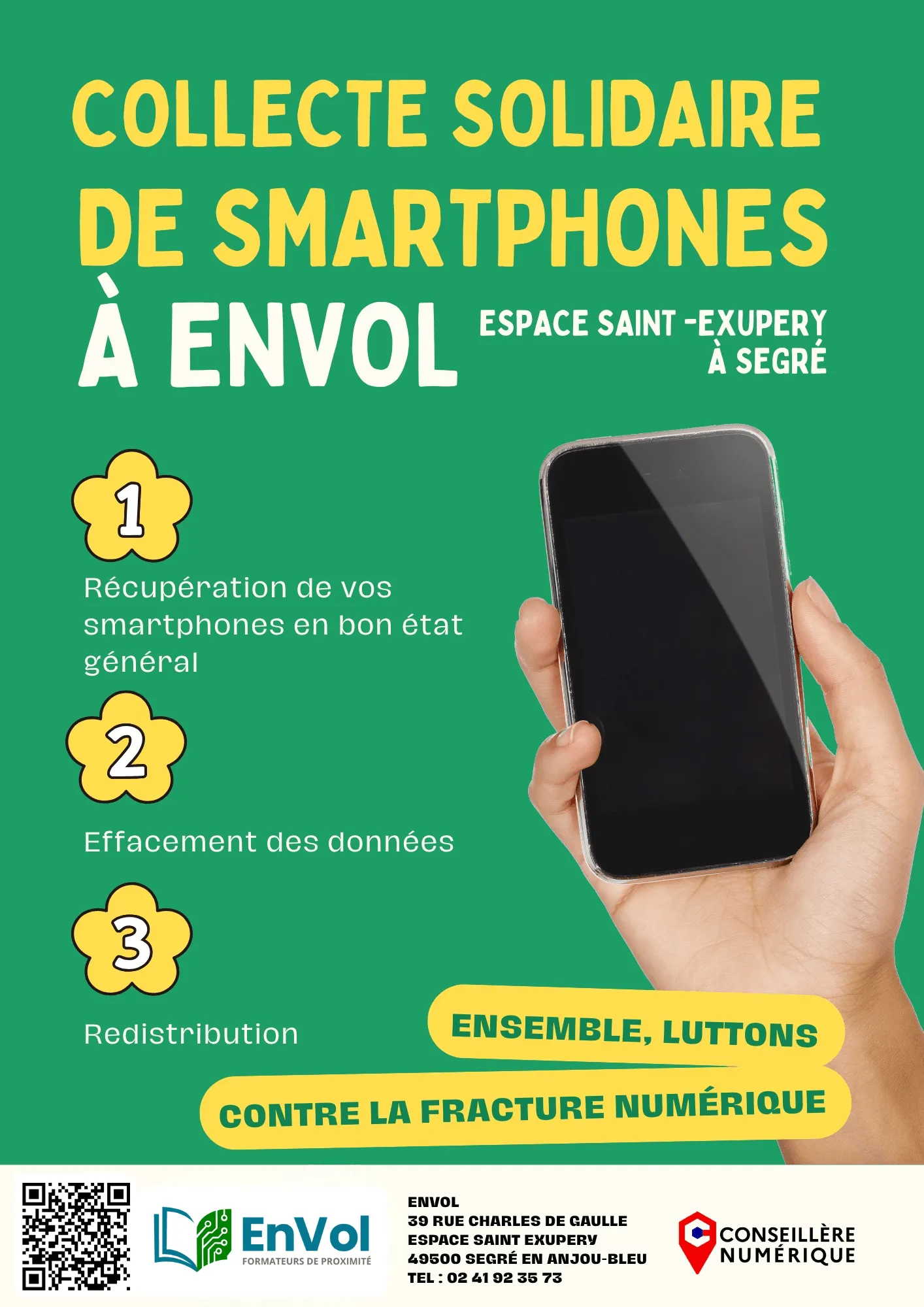 Collecte solidaire de smartphones à EnVol