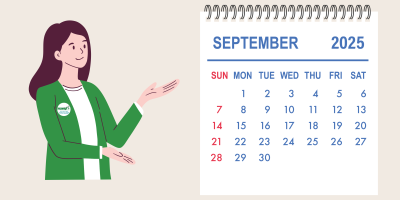image femme qui présente un calendrier