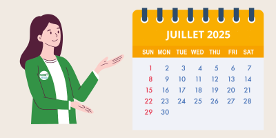 illustration calendrier juillet 2025